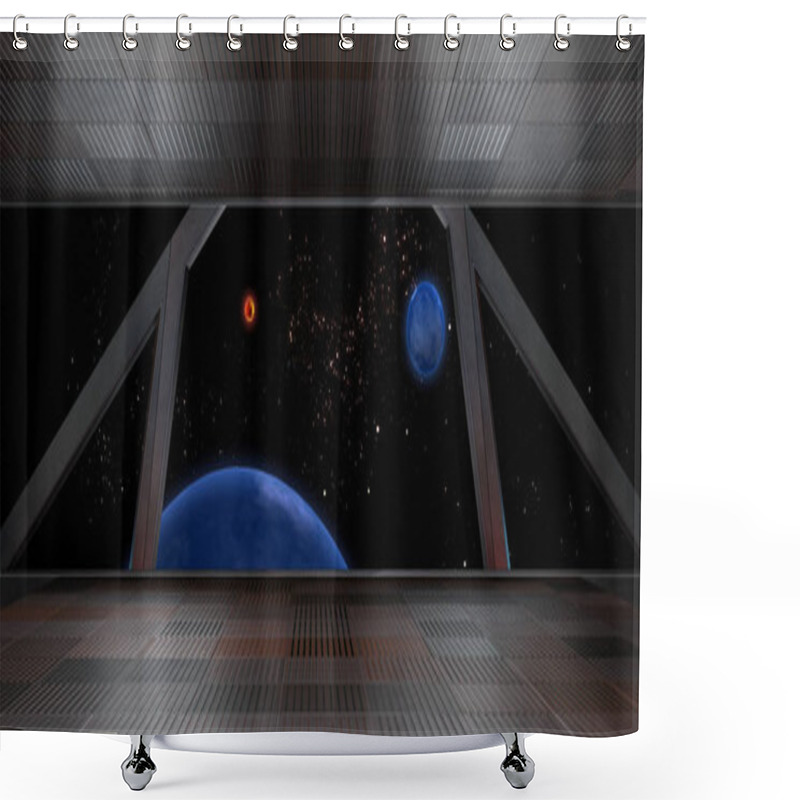 Personality  Space Environment, Ready For Comp Of Your Characters.3D Renderin Shower Curtains