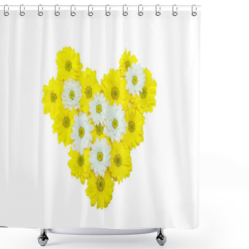 Personality  Beautiful Yellow And White Flowers Shower Curtains