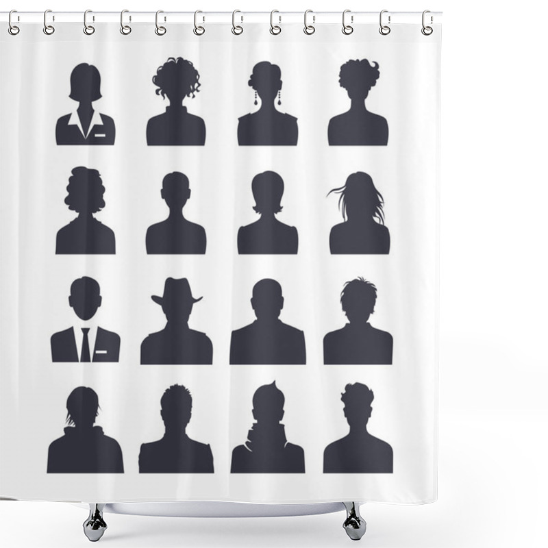 Personality  Web Icon Set Of People Avatars Shower Curtains