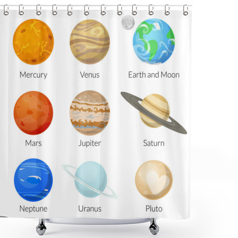 Personality  Planets Of Solar System Shower Curtains