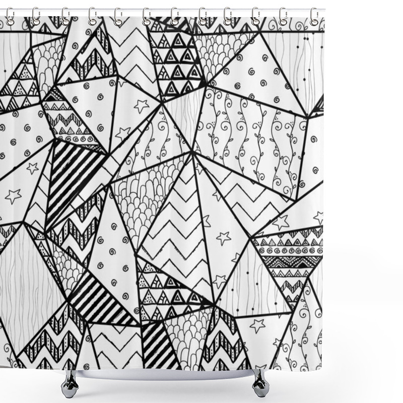 Personality  Geometric Hand-drawn Abstract Seamless Background Shower Curtains