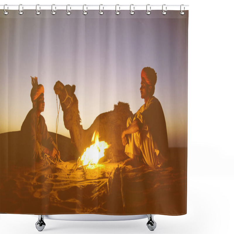 Personality  Two Indigenous Indian Men Resting  Shower Curtains