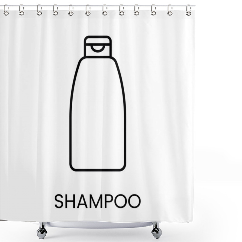 Personality  A Shampoo Bottle Icon In Vector, Representing Hair Care Products, With An Editable Stroke. Shower Curtains