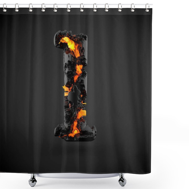 Personality  Volcanic Alphabet Letter L Lowercase Shower Curtains