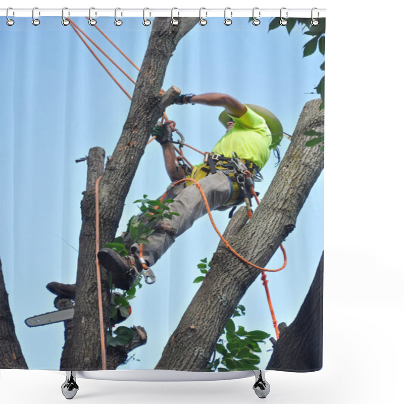 Personality  Tree Trimmer Shower Curtains