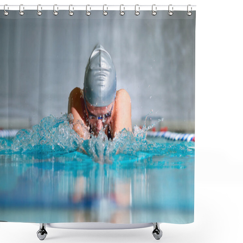 Personality  Breaststroke Shower Curtains