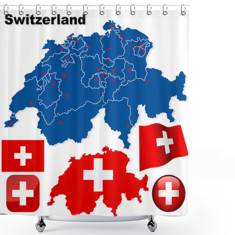 Personality  Switzerland Vector Set. Shower Curtains