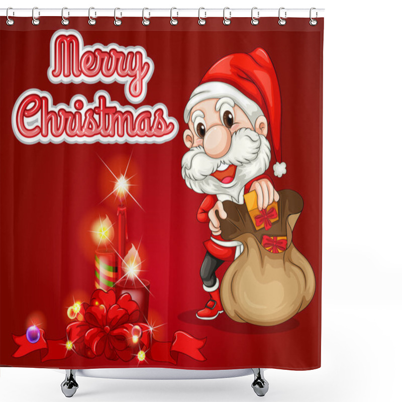 Personality  Christmas Greeting Card Shower Curtains