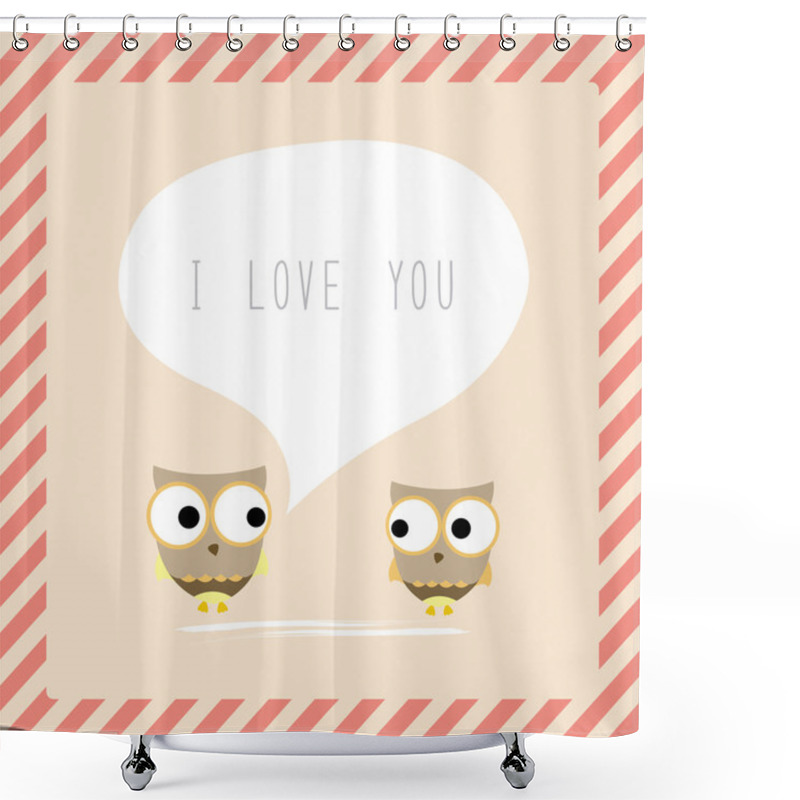 Personality  Bird Couple Card2 Shower Curtains