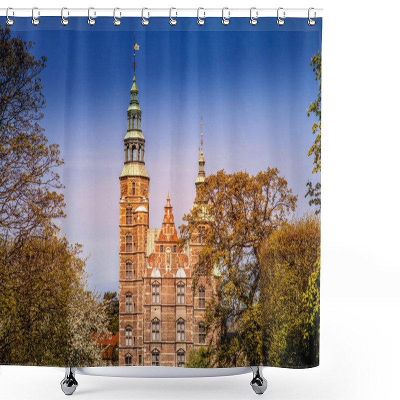 Personality  Scenic View Of Beautiful Historical Palace Between Trees In Copenhagen, Denmark Shower Curtains