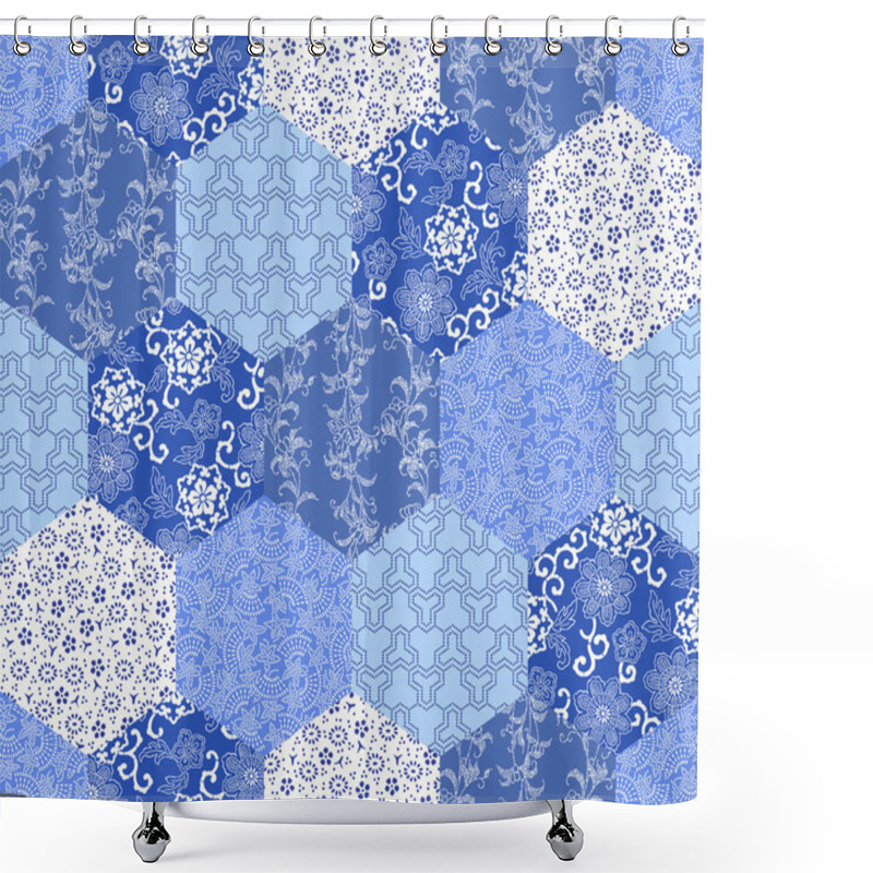 Personality  Japanese Style Pattern Patchwork Shower Curtains