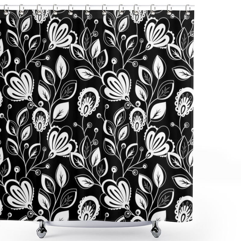 Personality  Seamless Floral Pattern Shower Curtains