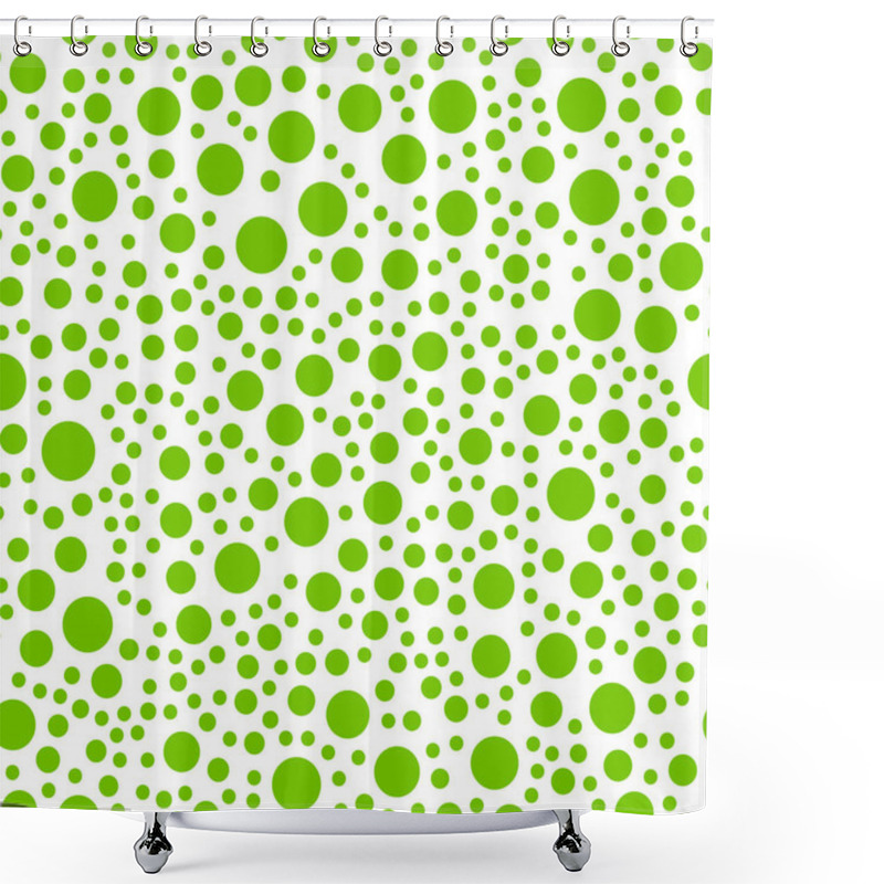 Personality  Pattern With Random Green Circles Shower Curtains