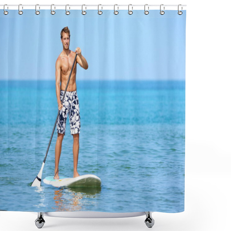 Personality  Stand Up Paddle Board Man Paddleboarding Shower Curtains