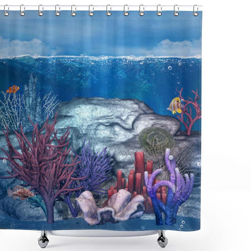 Personality  Underwater Corals Background Shower Curtains