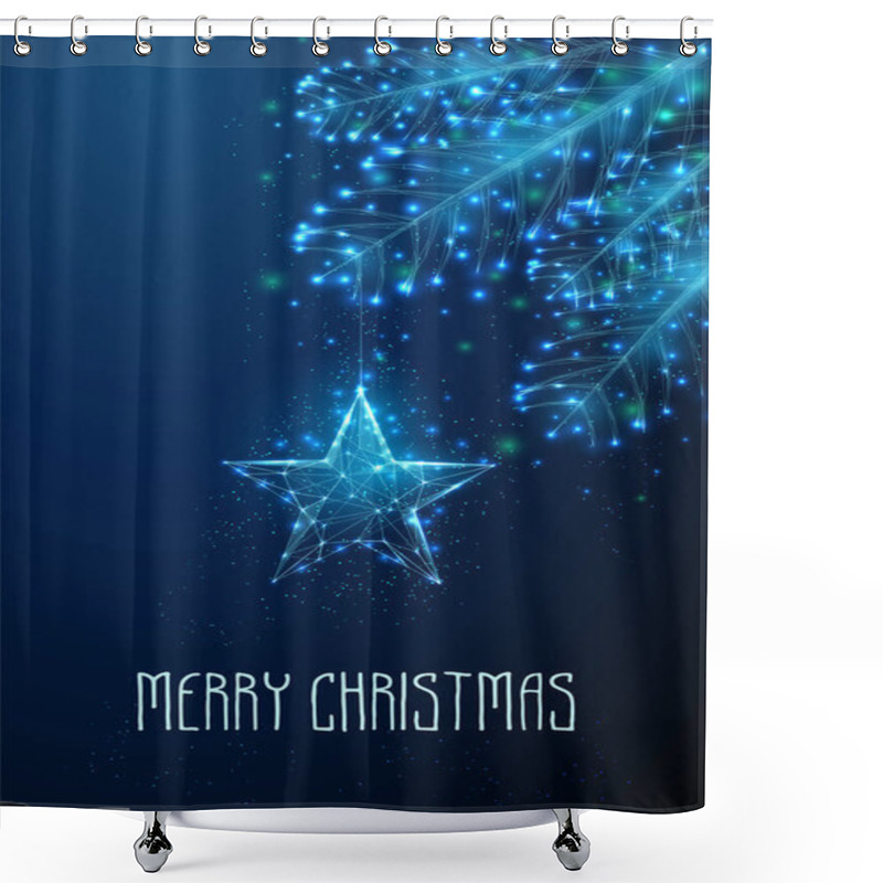 Personality  Happy New Year And Merry Christmas Greeting Card. Shower Curtains