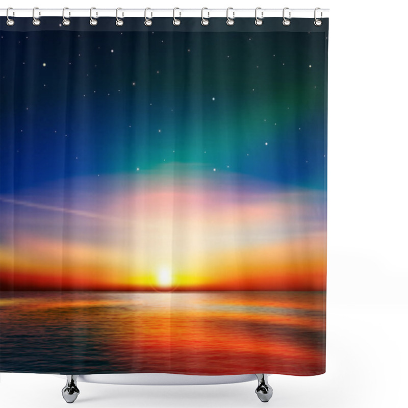 Personality  Abstract Background With Clouds And Sea Sunrise Shower Curtains