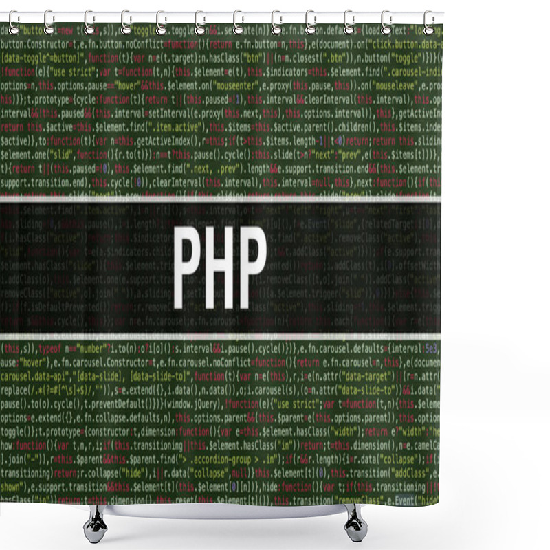 Personality  PHP Text Written On Programming Code Abstract Technology Backgro Shower Curtains