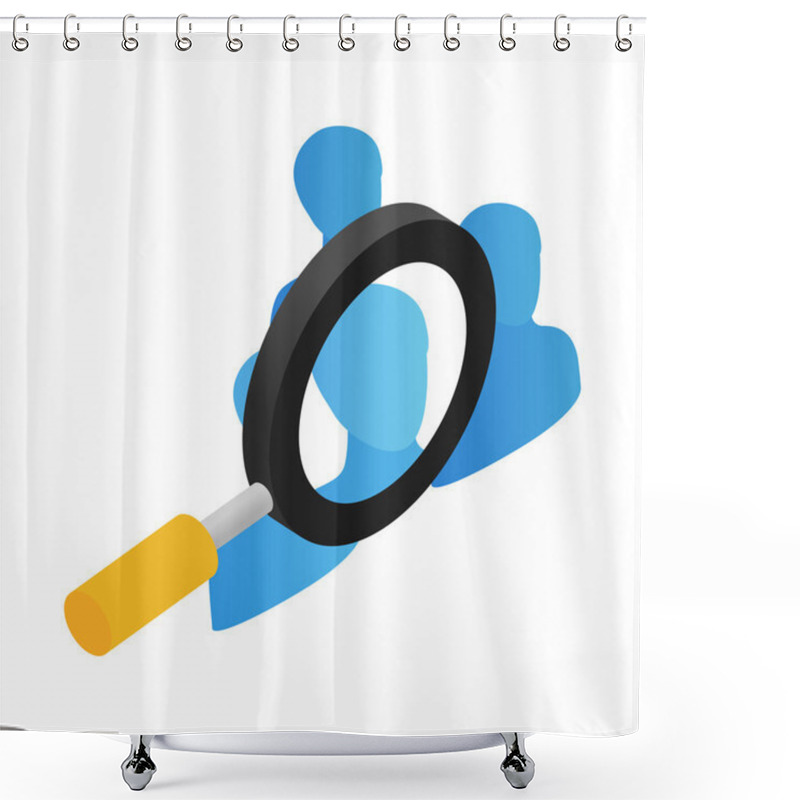 Personality  Search Employee Isometric 3d Icon Shower Curtains