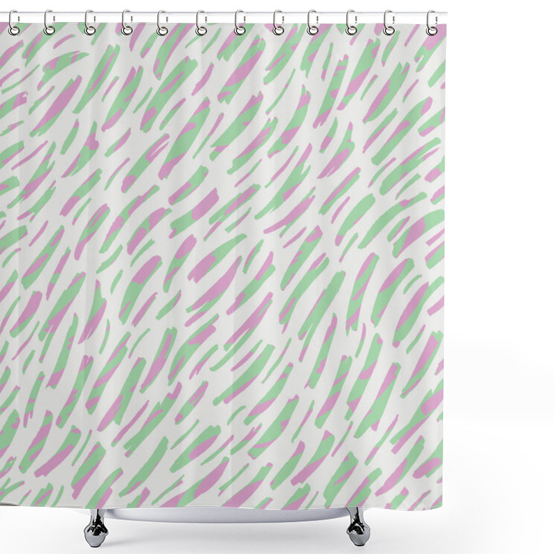 Personality  Abstract Hand-drawn Animal Skin Vector Seamless Pattern. Organic Fragments. Whimsical Diagonal Stripes Texture. Pastel Shower Curtains