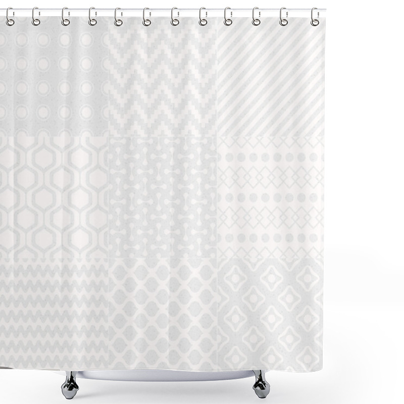 Personality  Seamless Geometric Pattern Grain Paper Texture Shower Curtains