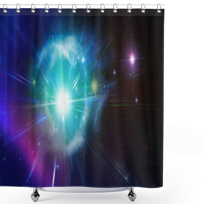 Personality  Big Starburst And Nebula Lights In Deep Space. Cosmos And Starry Space Background Image Shower Curtains