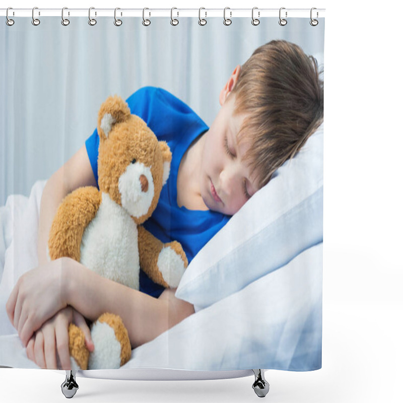 Personality  Little Boy In Hospital Bed  Shower Curtains