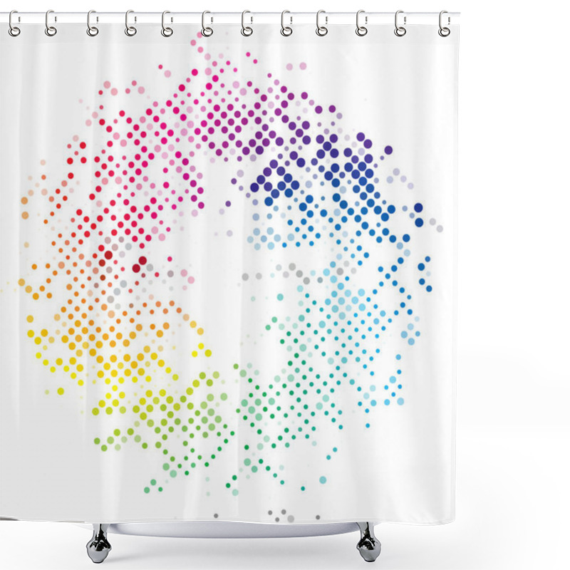 Personality  Abstract Halftone Circle Background Shower Curtains