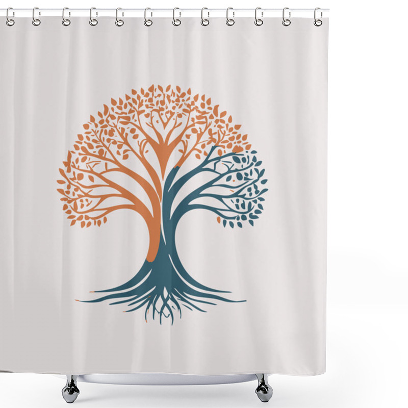 Personality  Abstract Tree Illustration Art Design For Social Media Template Backgrounds. Shower Curtains