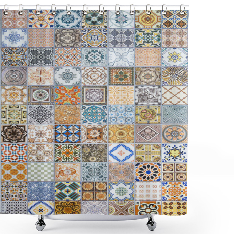 Personality  Ceramic Tiles Patterns From Portugal. Shower Curtains