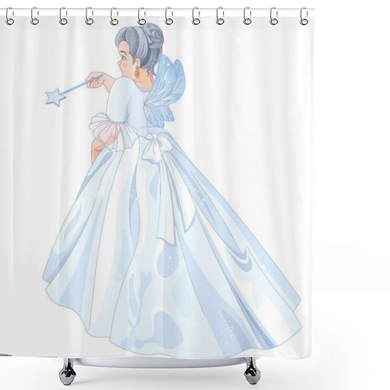 Personality  Illustration Of Beautiful Fairy Shower Curtains