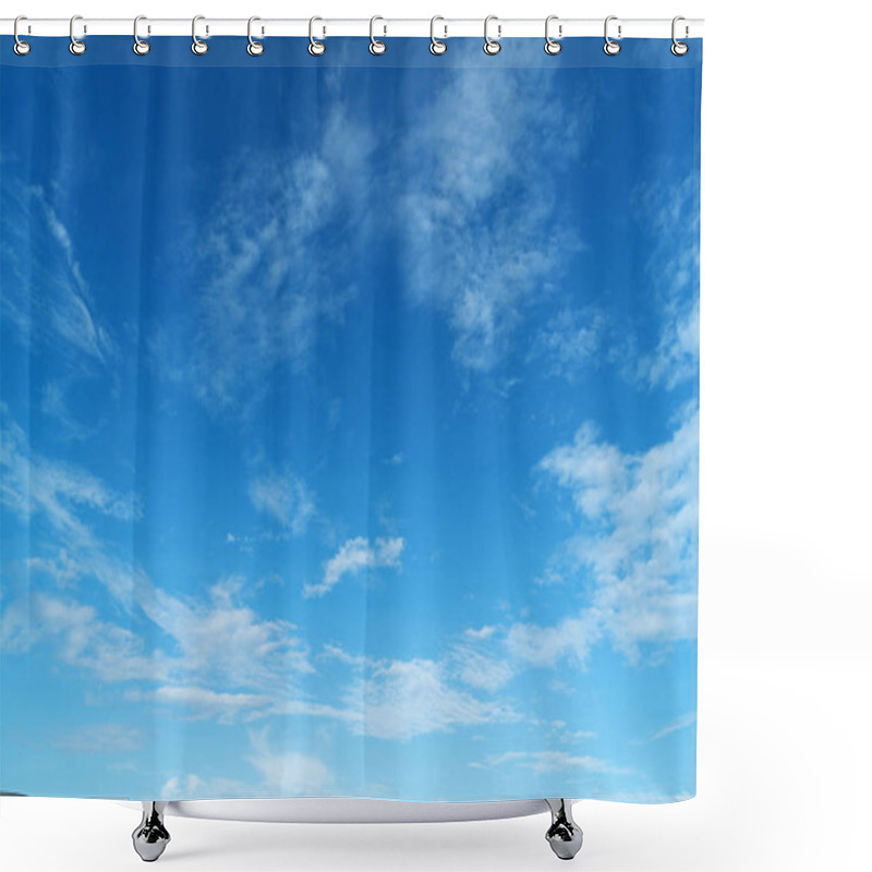 Personality  Blue Sky And White Clouds Shower Curtains