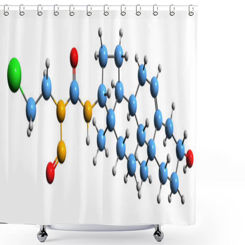 Personality   3D Image Of Sturamustine Skeletal Formula - Molecular Chemical Structure Of Dehydroepiandrosterone Isolated On White Background Shower Curtains