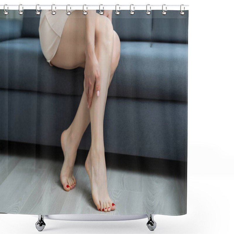 Personality  Close Up Of A Perfect Female Legs. Shower Curtains