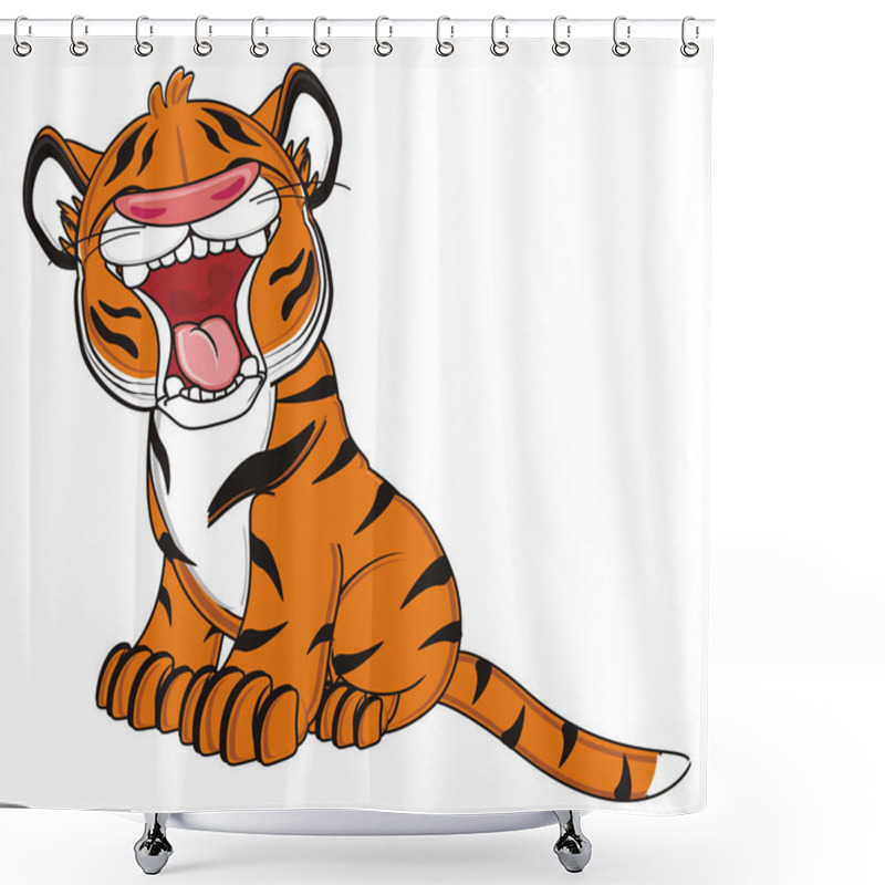 Personality  Cute Orange Tiger Shower Curtains