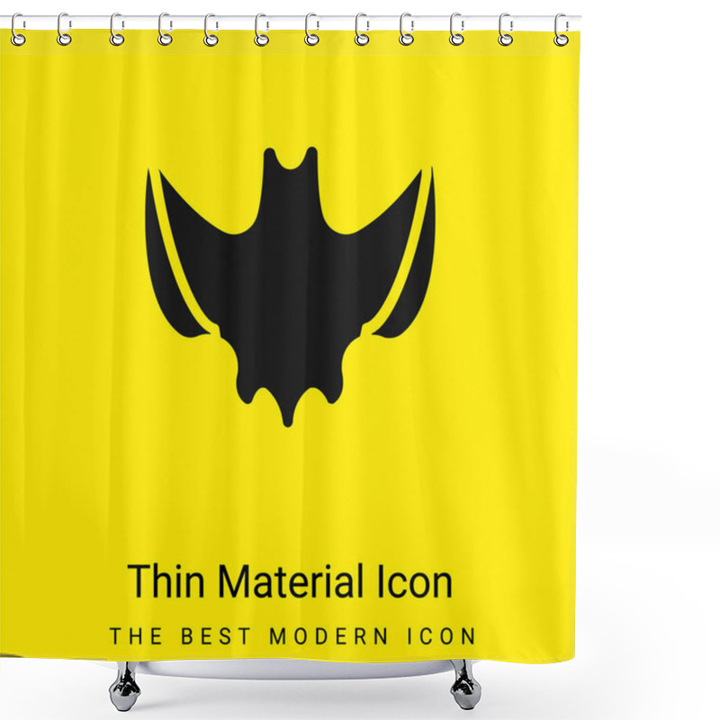 Personality  Bat Minimal Bright Yellow Material Icon Shower Curtains