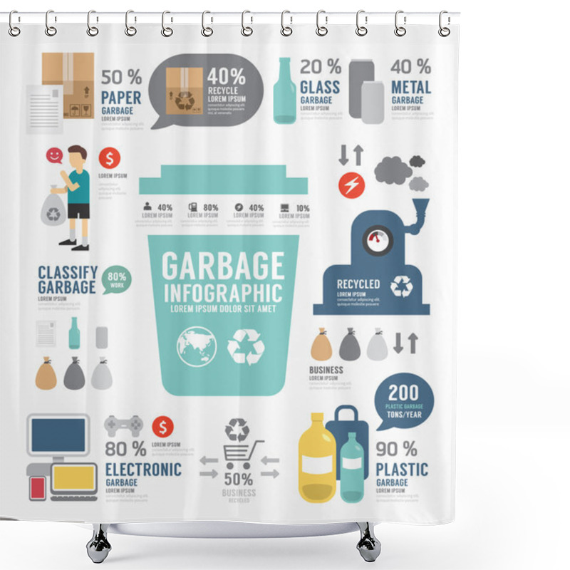 Personality  Garbage Annual Report Template Shower Curtains