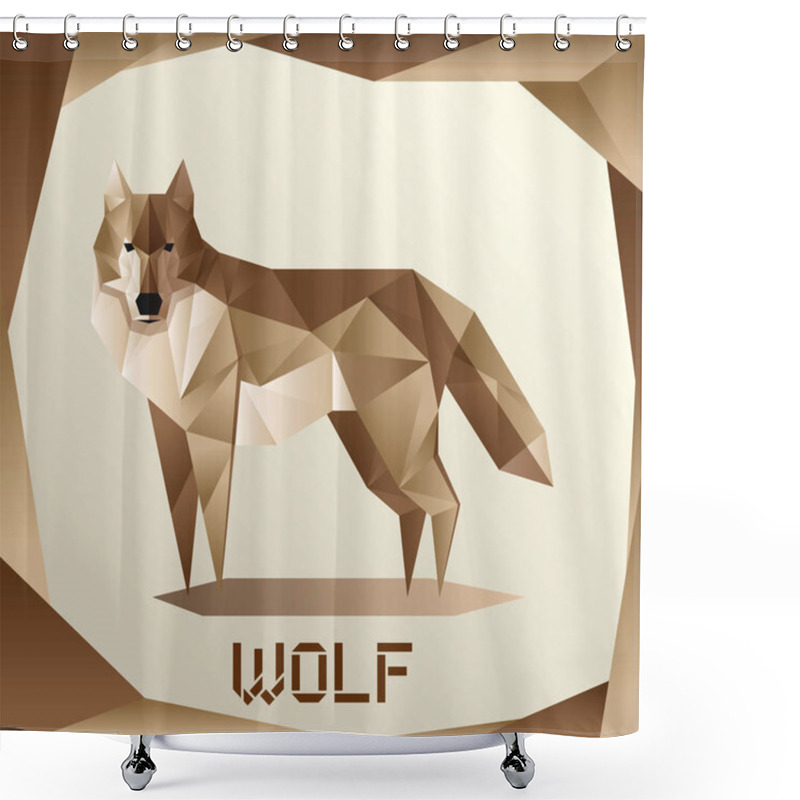 Personality  Origami Grey Wolf Shower Curtains