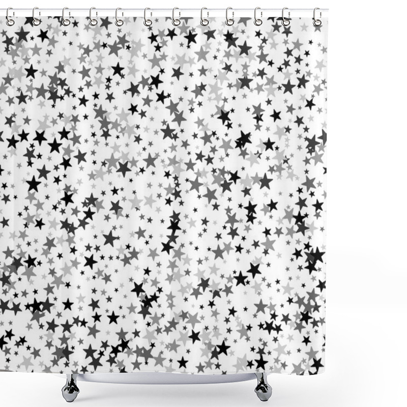 Personality  Scandinavian Seamless Pattern With Stars. Abstract Black And White Background.  Shower Curtains