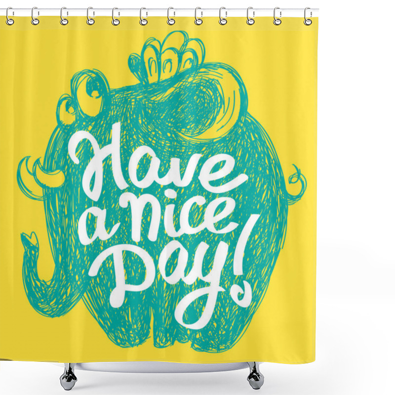 Personality  Doodle Hand Drawn Elephant Shower Curtains