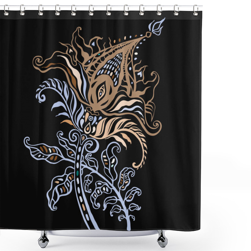 Personality  Paisley. Ethnic Ornament. Vector Illustration Isolated Shower Curtains