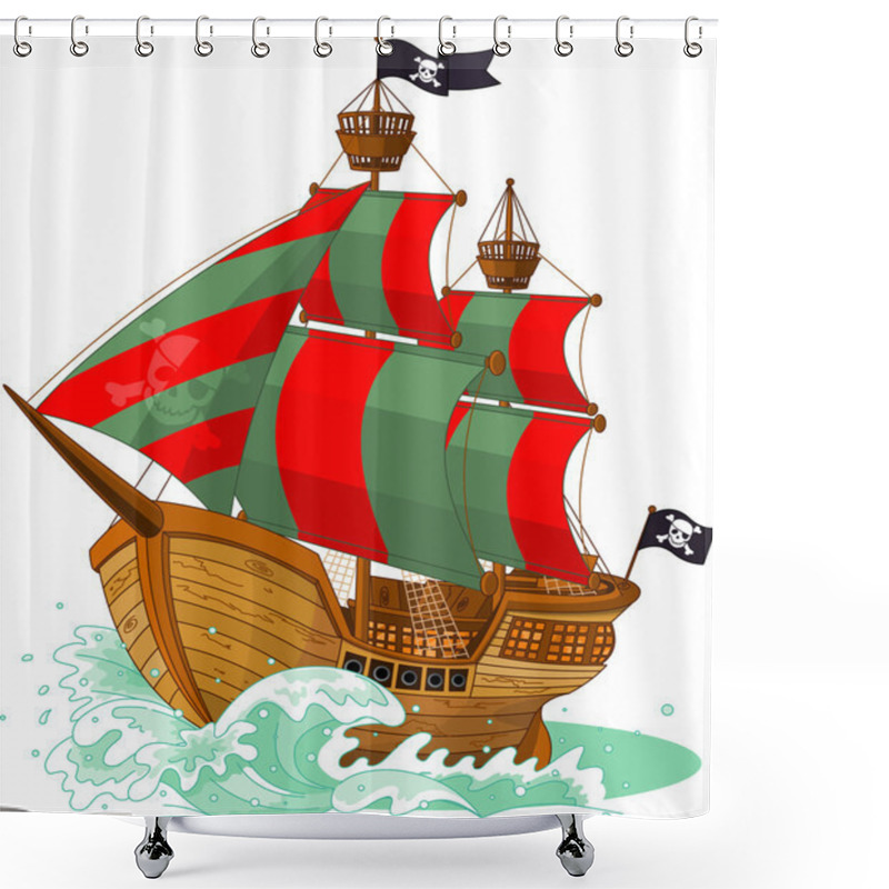 Personality  Pirate Ship Shower Curtains