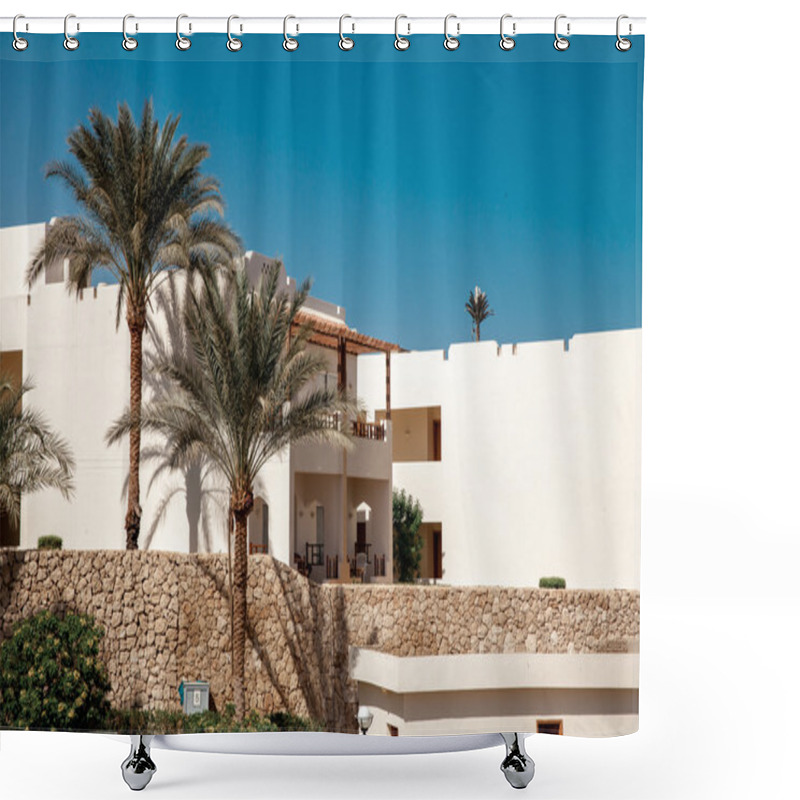 Personality  Luxury Egyptian Hotel With Palm Tree Shower Curtains