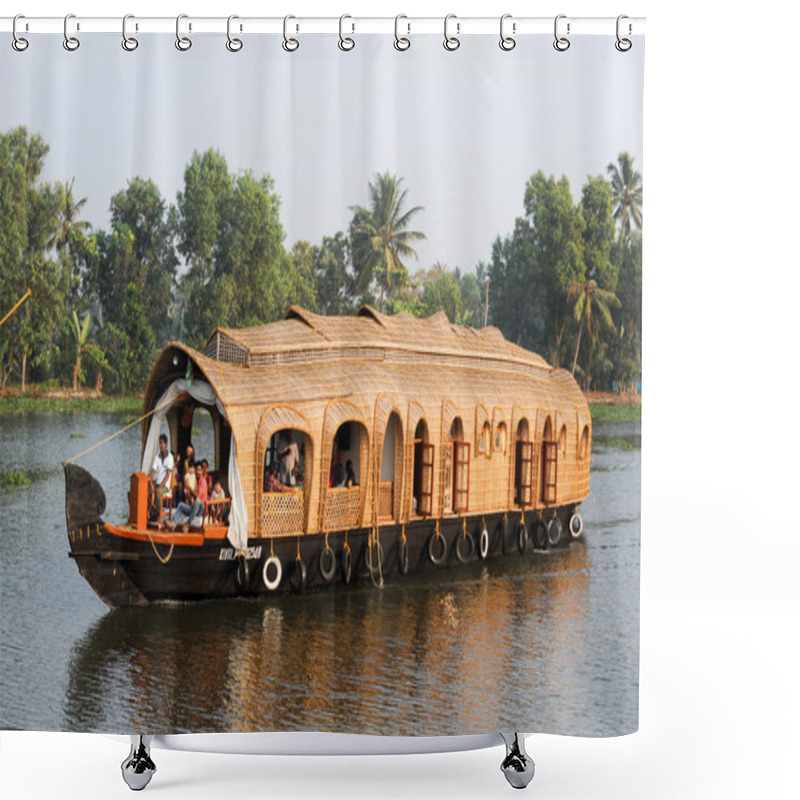 Personality  Traditional Indian Houseboat Cruising Near Alleppey Shower Curtains