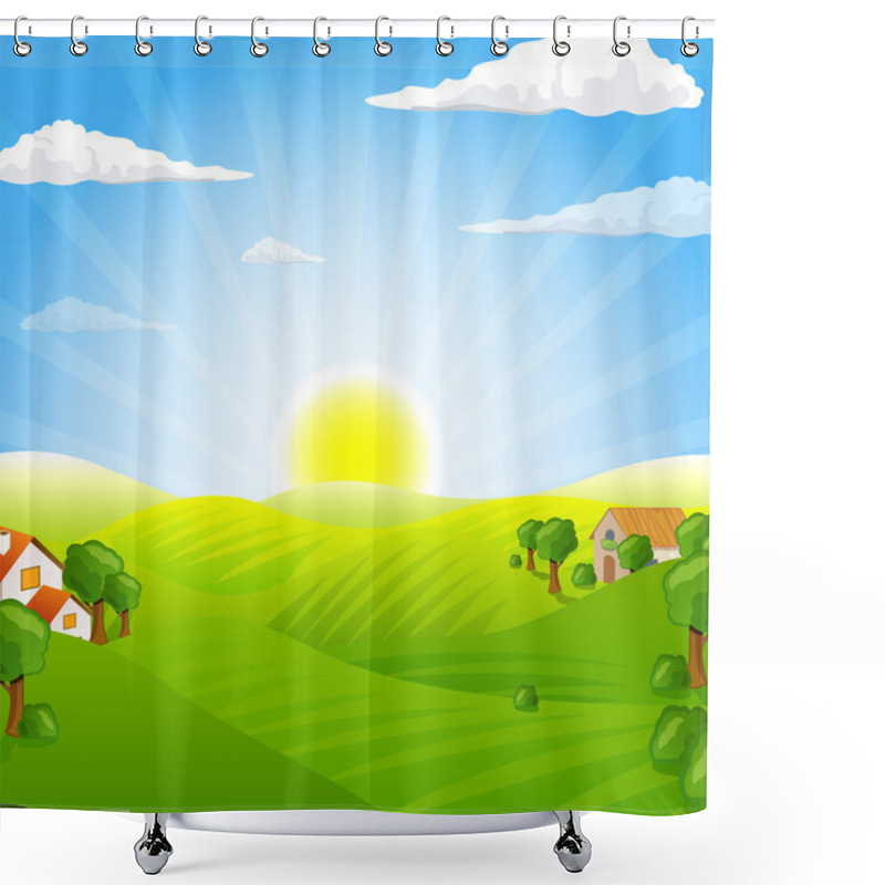 Personality  Summer Landscape Shower Curtains