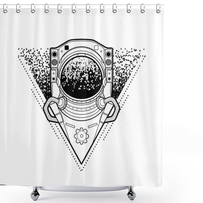 Personality  Graphic Austronaut In Triangle Shower Curtains