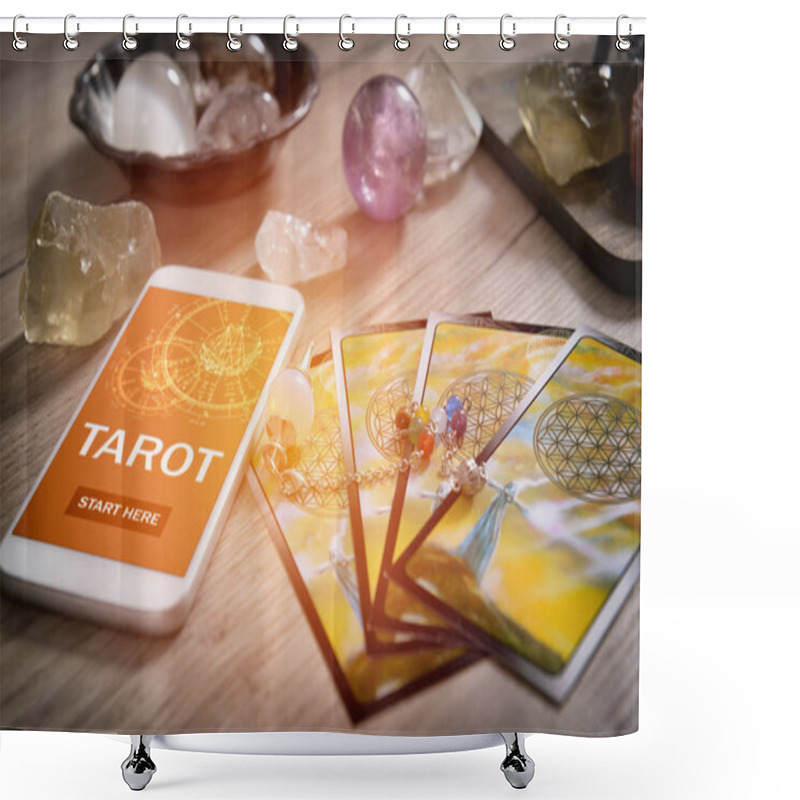 Personality  Tarot Cards And Mobile Phone Shower Curtains