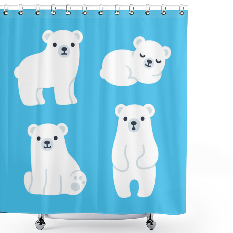 Personality  Polar Bear Cubs Shower Curtains