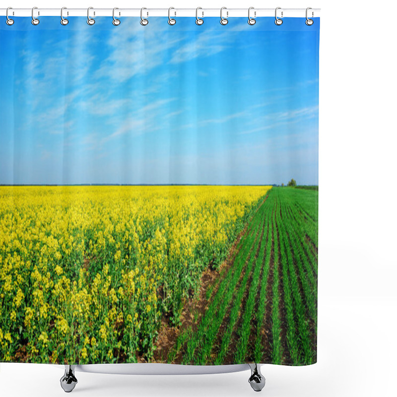 Personality  Spring Rural Field Landscape Shower Curtains