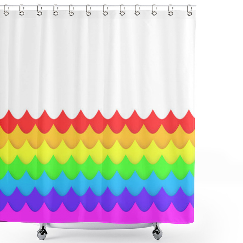 Personality  Rainbow Waves Shower Curtains